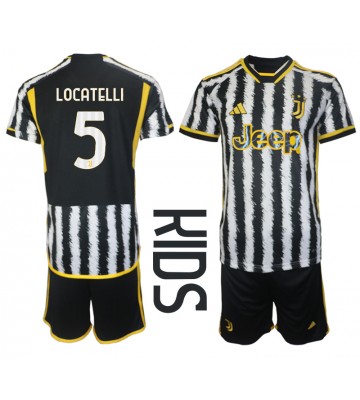Juventus Manuel Locatelli #5 Hjemmebanesæt Børn 2023-24 Kort ærmer (+ korte bukser)